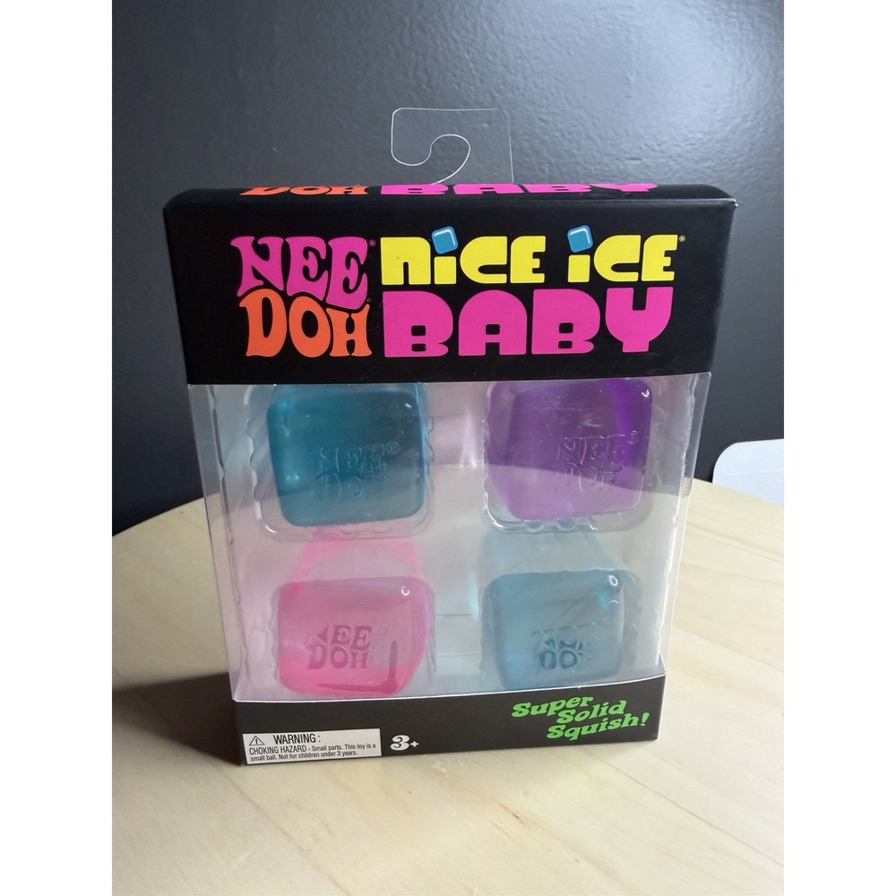 Nee Doh Nice Ice Baby Cubes - Super Solid Squish! - Brand New/Sealed 4 Pack